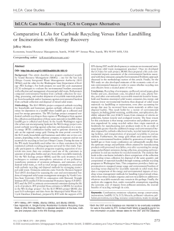 Comparative LCAs for Curbside Recycling Versus Either Landfilling