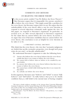 On Believing the Error Theory