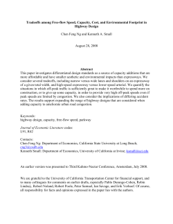 Tradeoffs among Free-flow Speed, Capacity, Cost