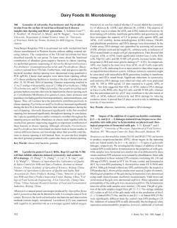 Dairy Foods III: Microbiology - American Dairy Science Association