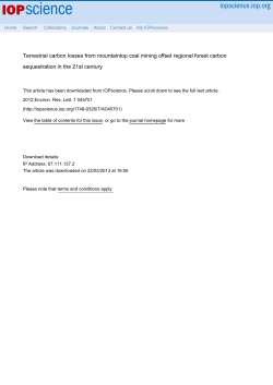 Terrestrial carbon losses from mountaintop coal mining offset