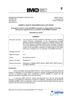 HARMFUL AQUATIC ORGANISMS IN BALLAST WATER