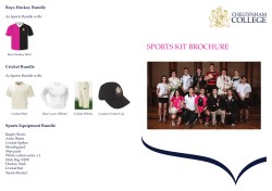 sports kit brochure - Cheltenham College