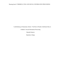 CYBERBULLYING AND SOCIAL INFORMATION PROCESSING