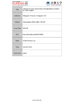 Title Influence of oxalic acid formed on the degradation of phenol by