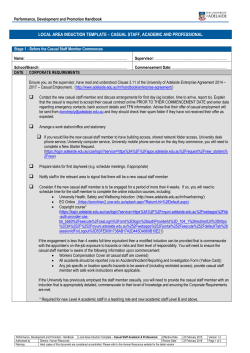 Induction tips for stage 1 of Casual Staff Induction