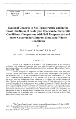 Seasonal Changes in Soil Temperature and in the Frost