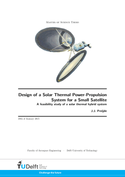 Design of a Solar Thermal Power-Propulsion System for a Small
