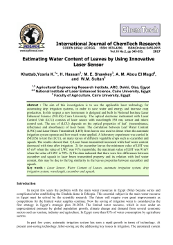 Estimating Water Content of Leaves by Using Innovative Laser