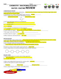 chemistry / macromolecules / water / enzyme review