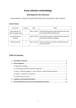Event selection methodology