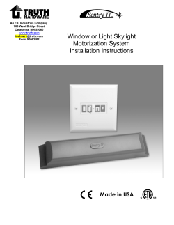 Sentry II Window or Light Skylight Motorization System Installation