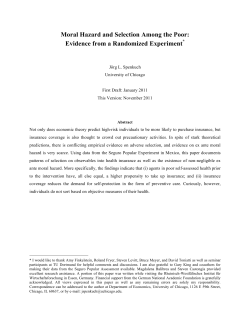Moral Hazard and Selection Among the Poor