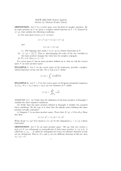 MATH 4330/5330, Fourier Analysis Section 12, Abstract Fourier