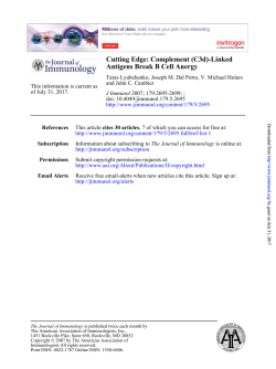 Antigens Break B Cell Anergy Cutting Edge: Complement (C3d
