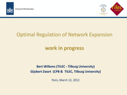 Optimal Regulation of Network Expansion work in progress