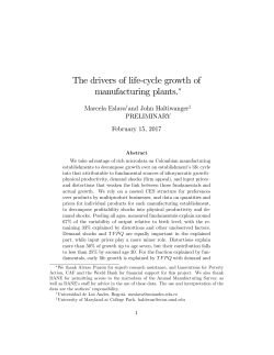 The drivers of life-cycle growth of manufacturing plants.&lowast;