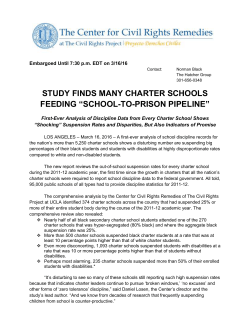 Press Release - Charter Schools, School Discipline, and Civil Rights