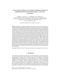 EVALUATION OF TOBACCO CULTIVARS AS - CREAF