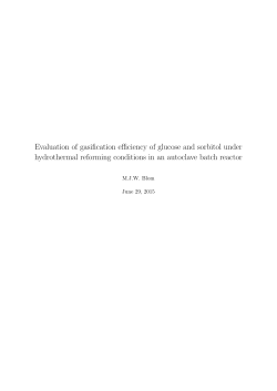 Evaluation of gasification efficiency of glucose and sorbitol under