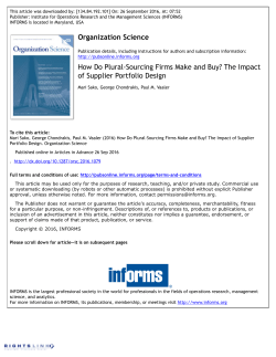 How Do Plural-Sourcing Firms Make and Buy?