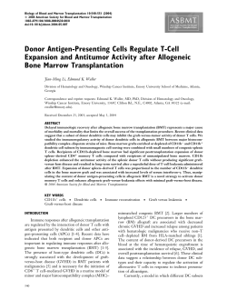 Donor Antigen-Presenting Cells Regulate T
