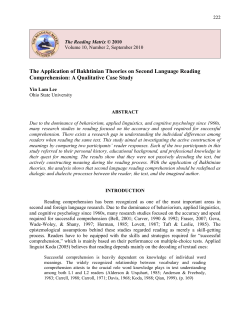 The Application of Bakhtinian Theories on Second Language
