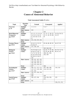 Causes of Abnormal Behavior