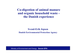 Co-digestion of animal manure and organic household waste