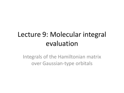 Lecture 9: Molecular integral evaluation