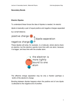 Secondary Bonds 2 Hydrogen Bonding