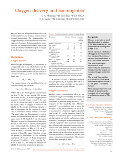 Oxygen delivery and haemoglobin