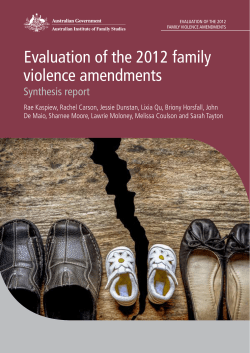 Evaluation of the 2012 family violence amendments: Synthesis report