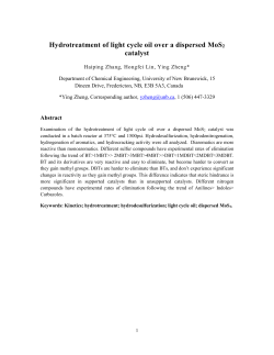 Hydrotreatment of light cycle oil over a dispersed MoS 2 catalyst