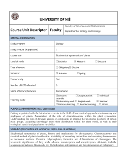 Course unit descriptor_Biochemical systematics of plants