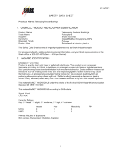 SAFETY DATA SHEET Product Name: Telescoping Reducer