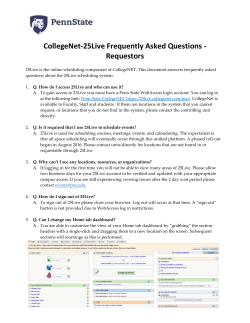 CollegeNet-25Live Frequently Asked Questions