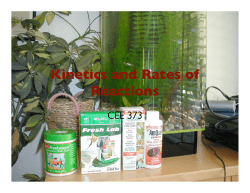 Kinetics and Rates of Reactions
