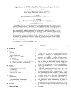 Computation of the Drift Velocity of Spiral Waves using Response