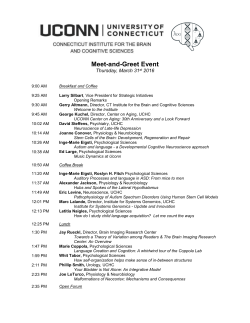 Meet-and-Greet Event Thursday, March 31st 2016 9:00 AM