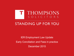 Early conciliation and fees in practice