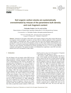 Soil organic carbon stocks are systematically overestimated by