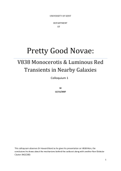 Pretty Good Novae - University of Kent