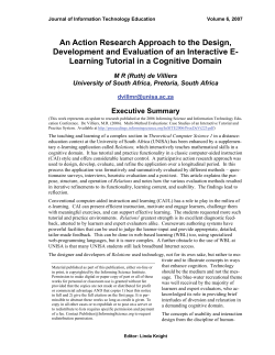 An Action Research Approach to the Design, Development and