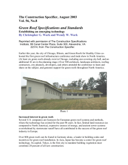 Green Roof Specifications and Standards