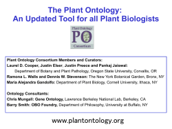 The Plant Ontology: An Updated Tool for all Plant Biologists www