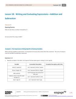 Grade 6 Mathematics Module 4, Topic F, Lesson 18