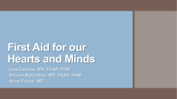 First Aid for Our Hearts and Minds