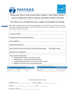 Electric Heat Pump Hot Water Heater and Solar Water Heater Rebate