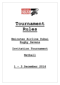 Tournament Rules Emirates Airline Dubai Rugby Sevens Invitation